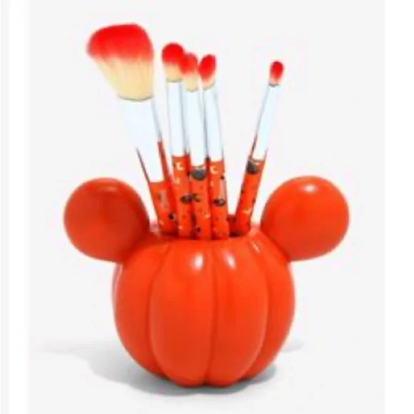 Disney Mickey Mouse Jack-O'Lantern Makeup Brush Set & Holder - Picture 5 of 8